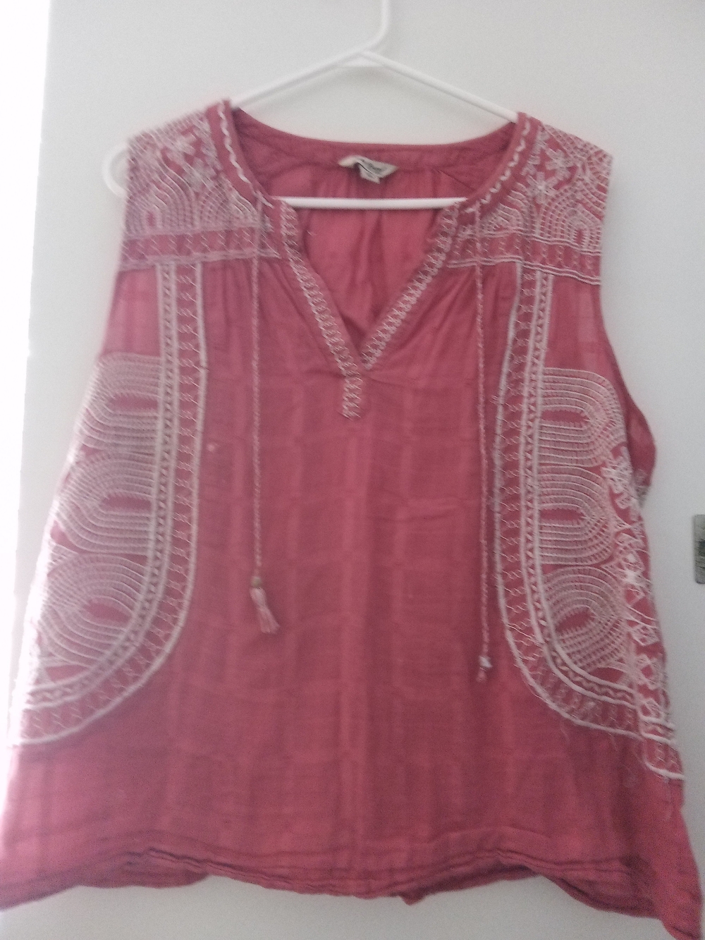 LUCKY BRAND SZ L Bohemian Style Top